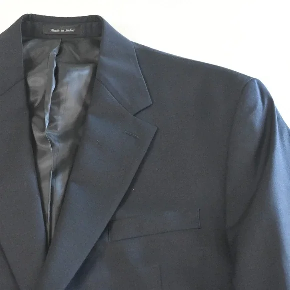 Michael Kors‎ 44R Navy 100% Wool Silver Button Blazer Suit Jacket Sport Coat